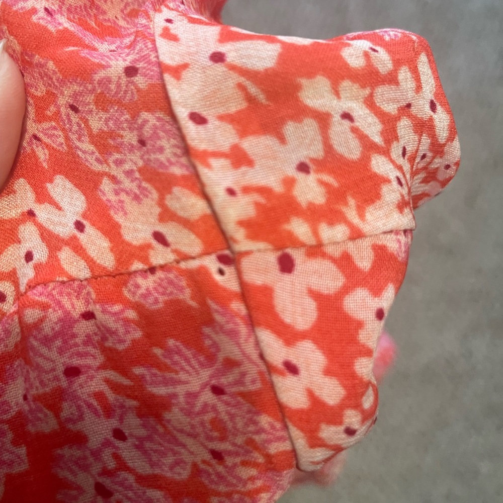 Pink Orange Floral Mini Dress - Picture 3 of 12
